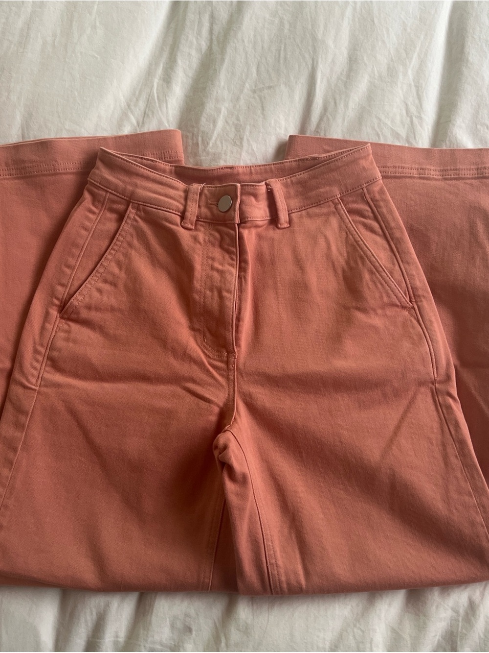 Everlane utility high-waisted straight leg pants.